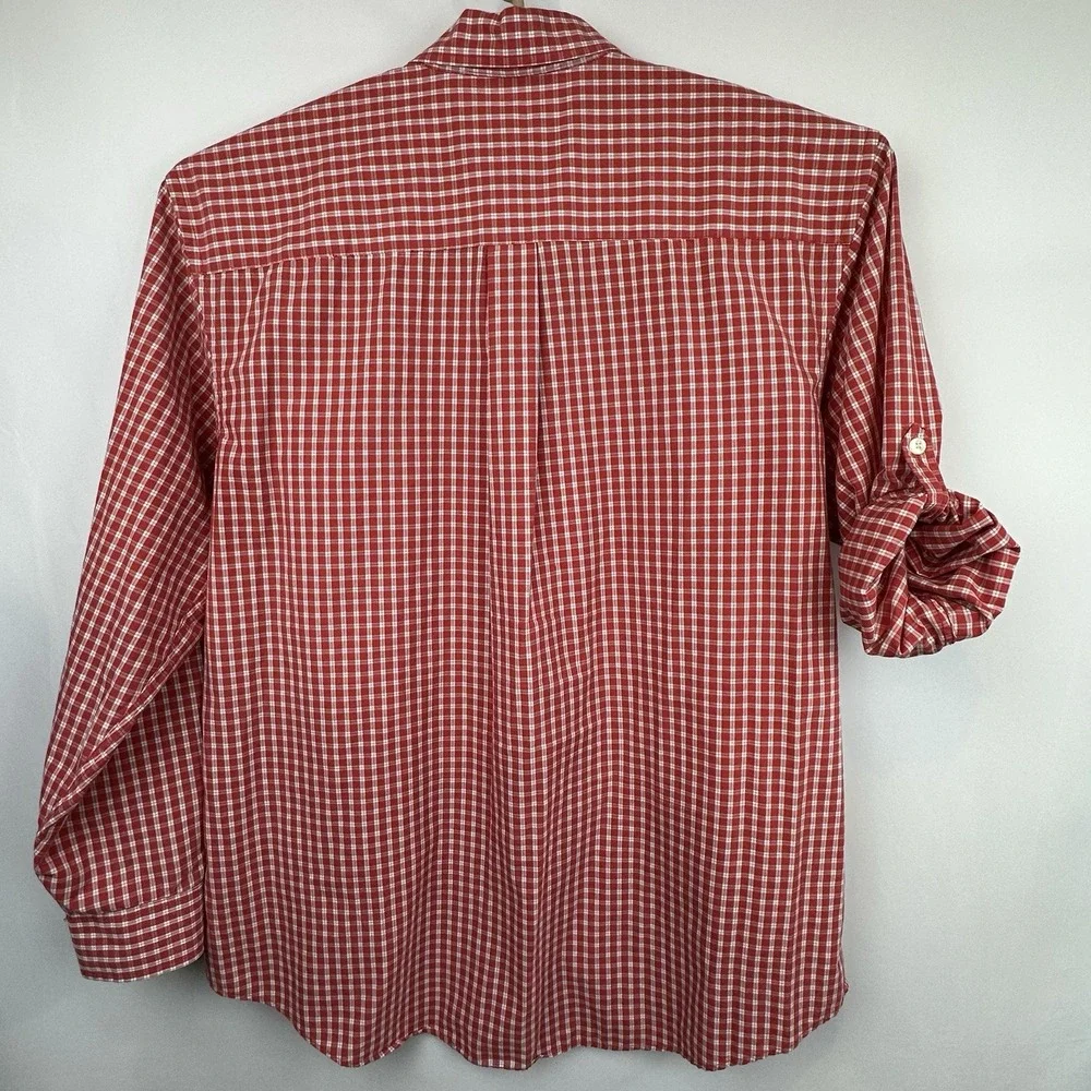 Arrow Button Down Shirt Men's XL Tall Long Sleeves  Orange Plaid‎